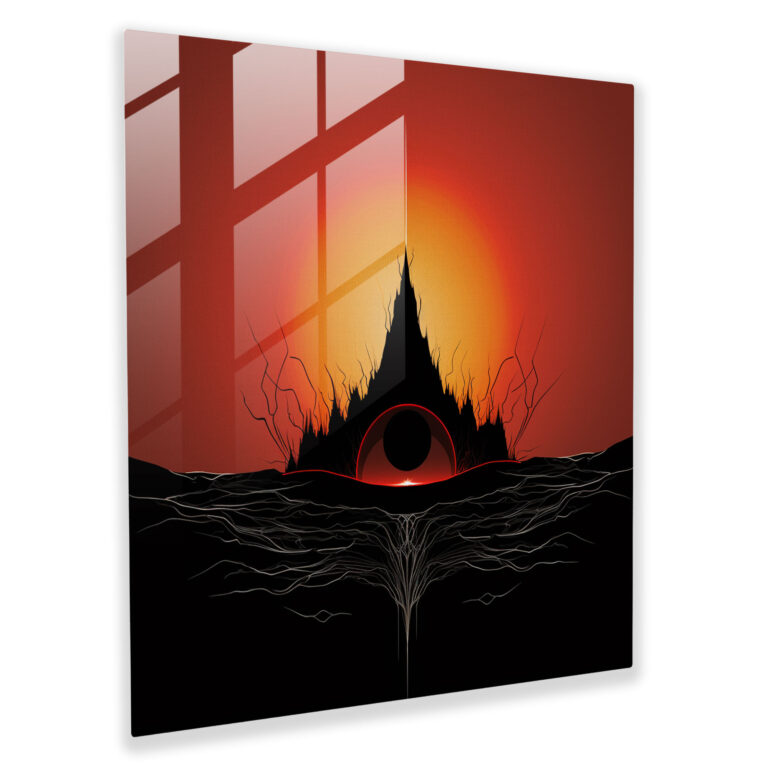 Glasbild Der Herr der Ringe - Auge von Sauron Glas Kunst Kühne Silhouetten