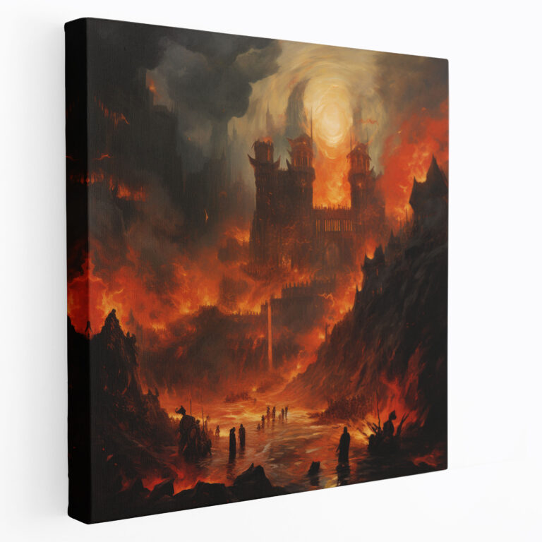 Leinwandbild Der Herr der Ringe - Helms Klamm Abstrakt - Wanddekoration Leinwand