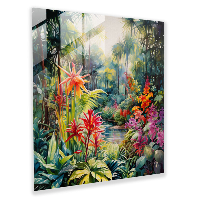 Die Schönsten Landschaften Der Welt - Tropisches Paradies Glasbild - Zuhause Dekoration Moderne Kunst Lebendige Flora