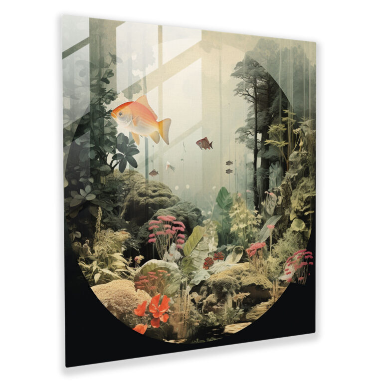 Die schönsten Landschaften der Welt - Wald-Oase Glasbild - Magischer Realismus Unterwasserwelt