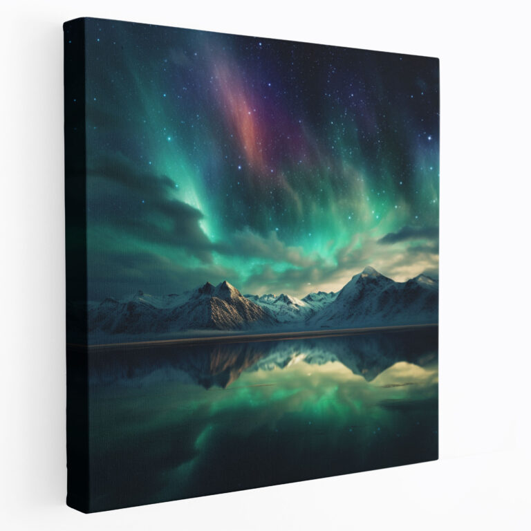 Die Schönsten Landschaften Der Welt - Nordlichter Wunderland - Leinwand Wunder Leinwandbild
