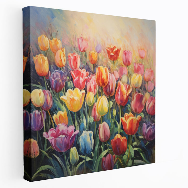 Die Schönsten Landschaften der Welt - Blühende Tulpen Leinwandbild - Wandkunst