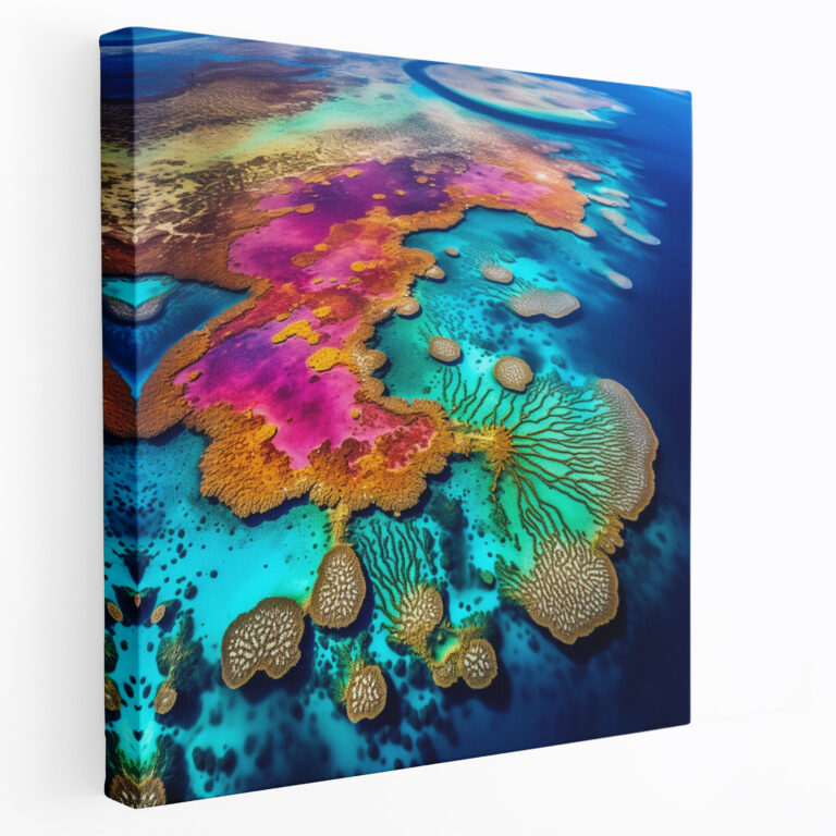 Die Schönsten Landschaften Der Welt - Leinwandbild Großes Barriereriff Luftaufnahme - Die Schönsten Landschaften Der Welt Großes Barriereriff Die Schönsten Landschaften Der Welt Leinwand-Wandkunst