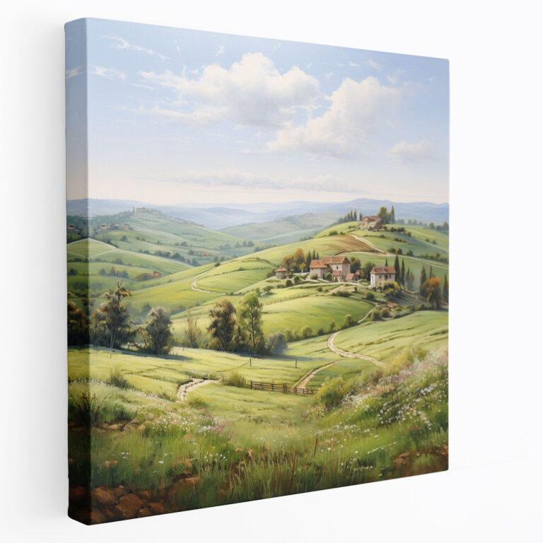 Die Schönsten Landschaften Der Welt – Pastell Landschaft Leinwandbild – Landschaftsmalerei In Pastell Leinwandbild