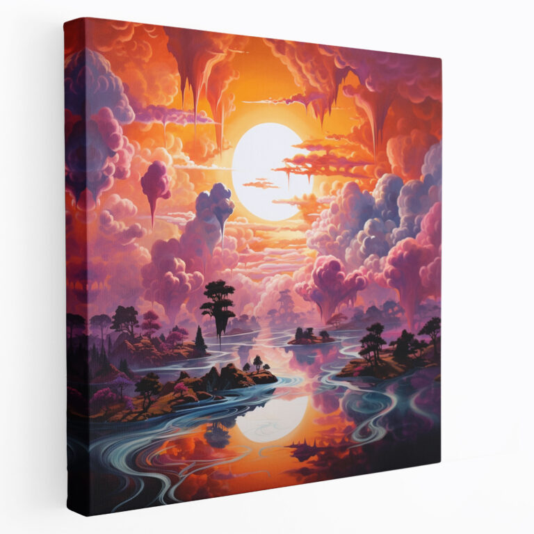 Die schönsten Landschaften der Welt - Surreale schwebende Inseln Leinwandbild - Wandkunst Wanddekoration
