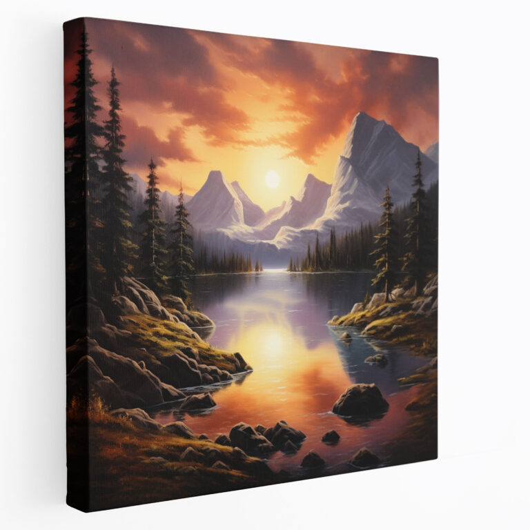 Die Schönsten Landschaften Der Welt: Leinwandbild Ruhiger Bergsee - Die Schönsten Landschaften Der Welt Leinwandbild Leinwand Wandkunst
