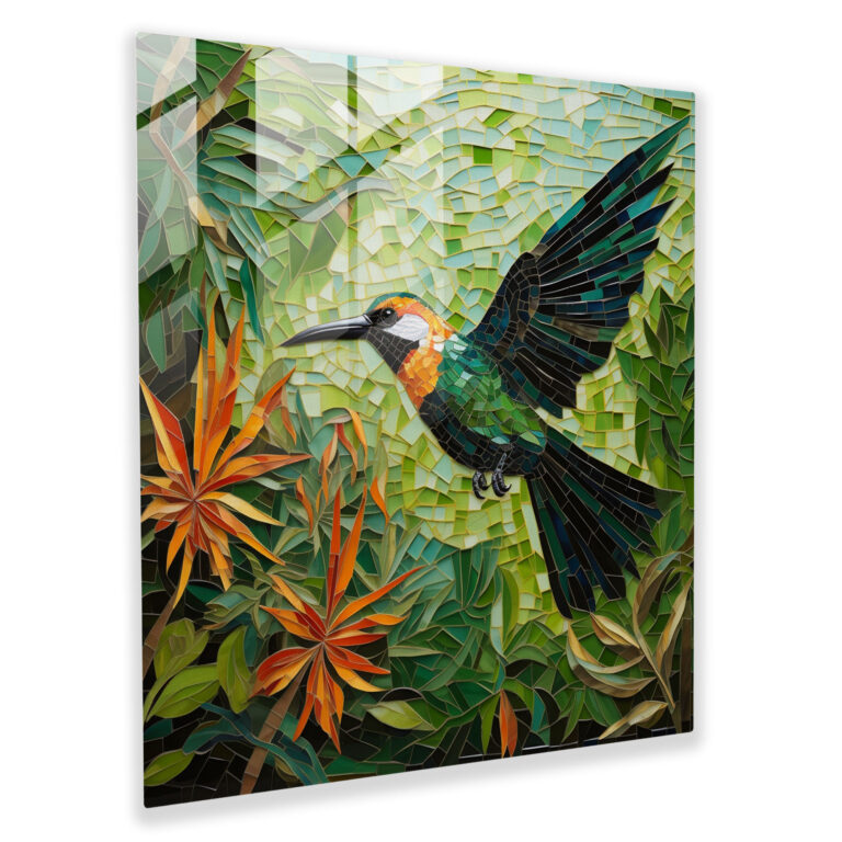 Glasmosaik Tropenvogel - Tropisch Wanddekoration Glasbild