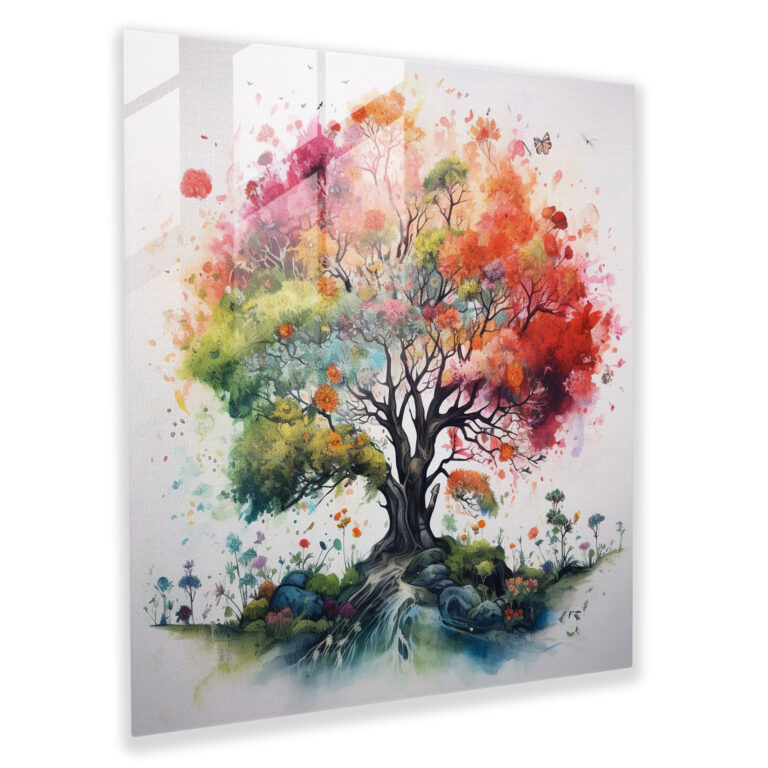 Moderne Baum des Lebens Glasbild - Baum des Lebens Glas Kunst Wand Dekoration Wohn Dekoration