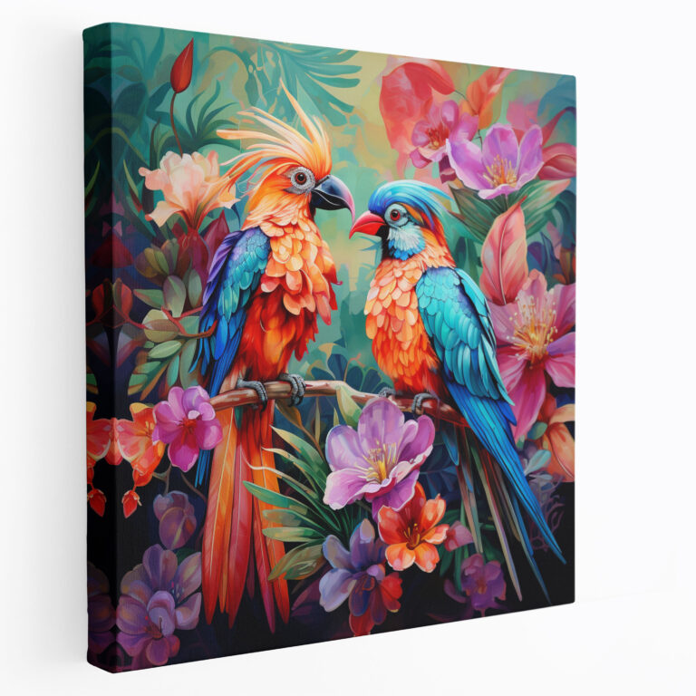 Tropische Vögel Leinwandbild - Exotische Vögel Wandkunst