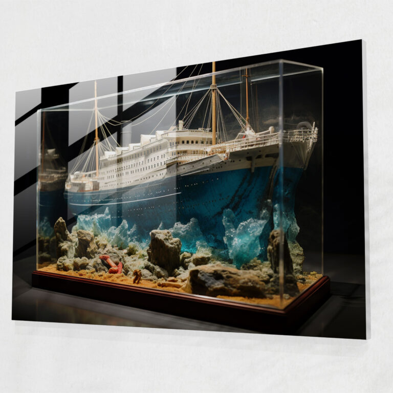 Titanic 3D Glasbild - Realistisches 3D-Glasbild der Titanic