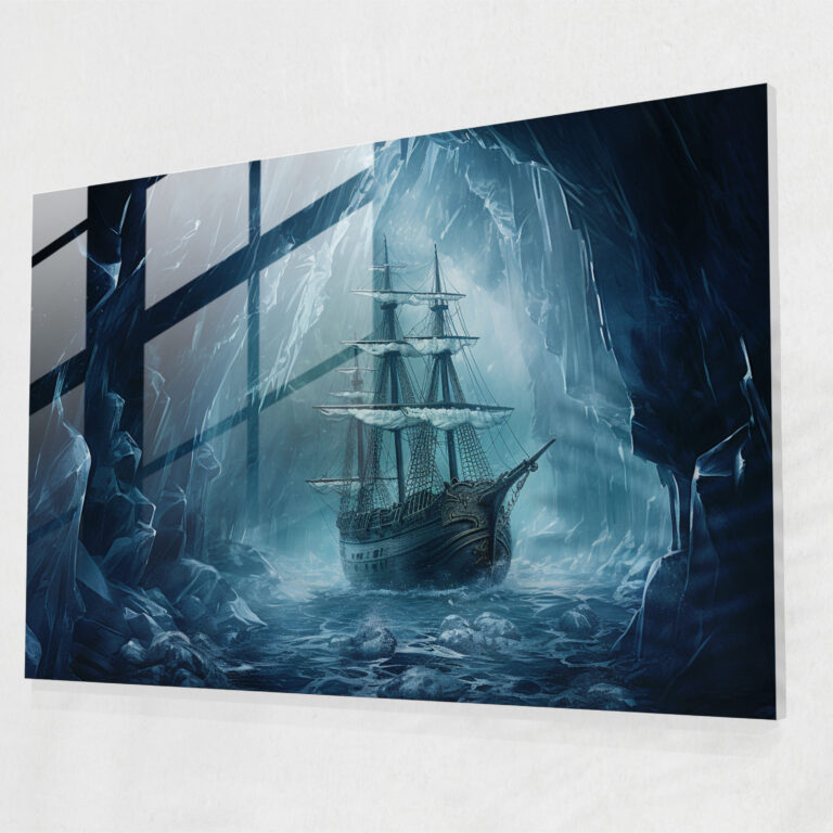 Eisgrotte der Titanic Glasbild - Titanic Fantasie Eisgrotte Wanddekoration