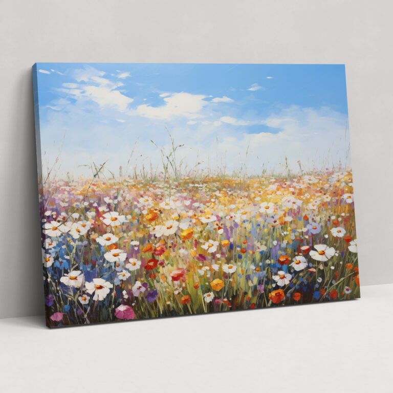 Leinwandbild Blooming Flower Field - Reise Wohn- und Wanddekoration