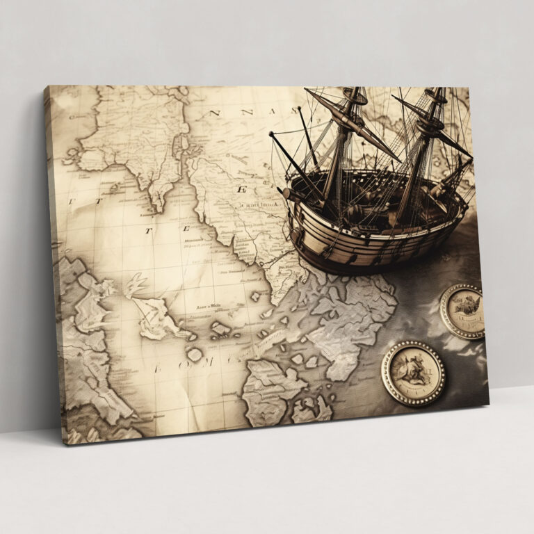 Zeitreise Leinwandbild - Reise Leinwand Wandkunst Nostalgie Vintage Fotografie