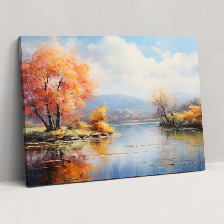 Herbstliche Rückzugsort Leinwandbild - Reisen Wohnkultur Gemütliche Atmosphäre Wandkunst