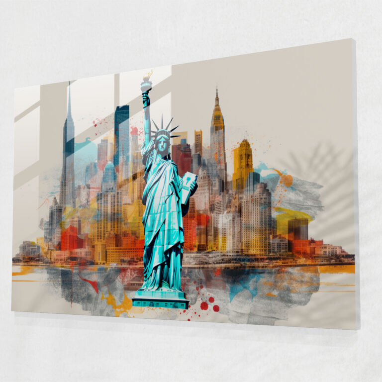 Reise-Wanddekoration - Leinwandbild Reise im Pop-Art-Stil inspirierte Collage moderne Kunst Wanddekoration