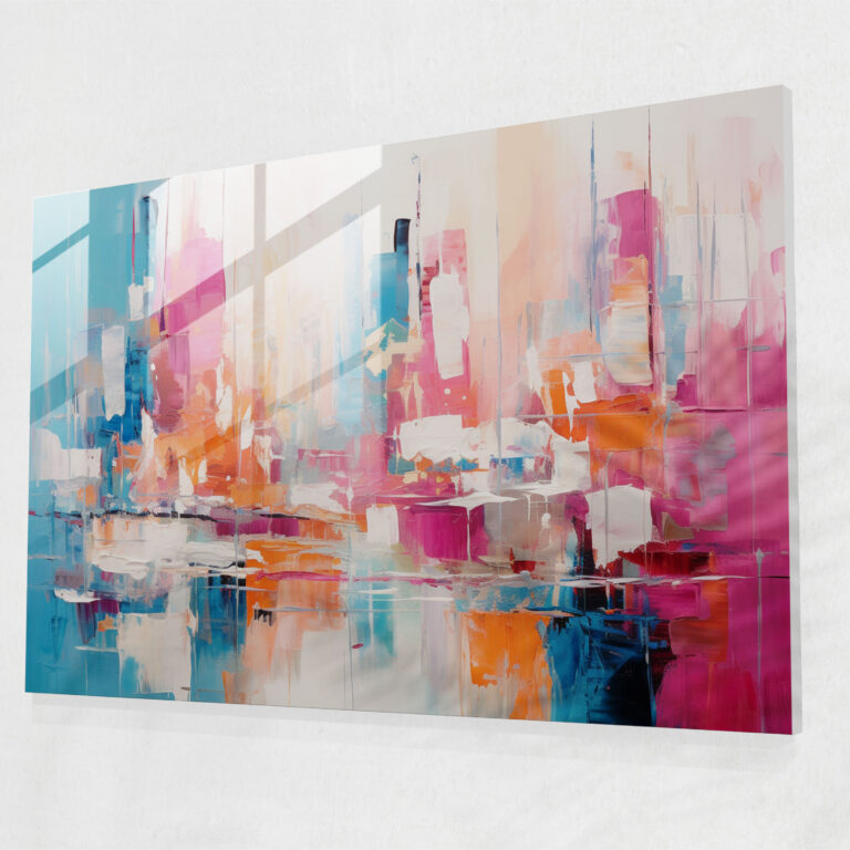 Glasbild Reise - Abstraktes Acrylgemälde Energie Wohnkultur