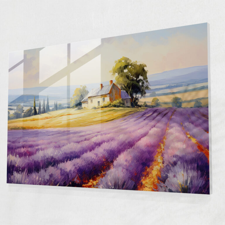Reise Glas Kunst - Impressionistisches Kunstwerk für die Wand in Glasbild-Qualität