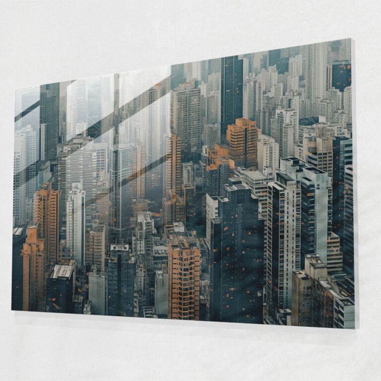 Reise Glas Kunst - Reise Wohnkultur lebendige Stadtszenerie Glas Wandkunst