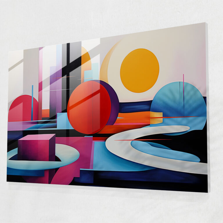 Geometrisches Glasbild Zen-Garten - Zen-Garten Wohnkultur Überlappende Formen Klare Linien