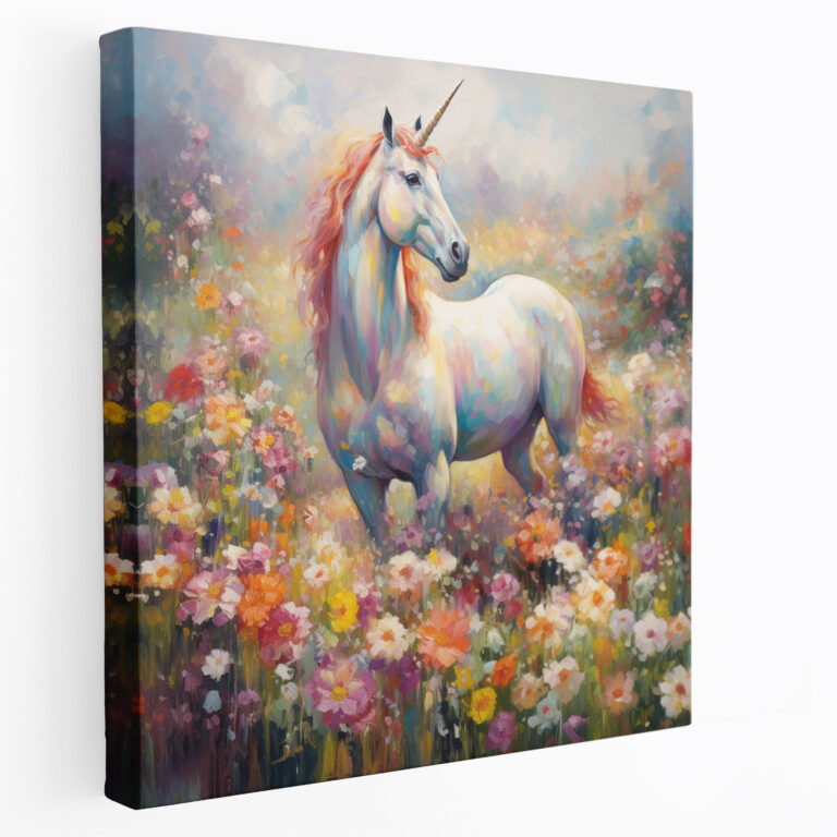 Traumhaftes Einhorn Leinwandbild - Einhorn Leinwandbild Wandkunst