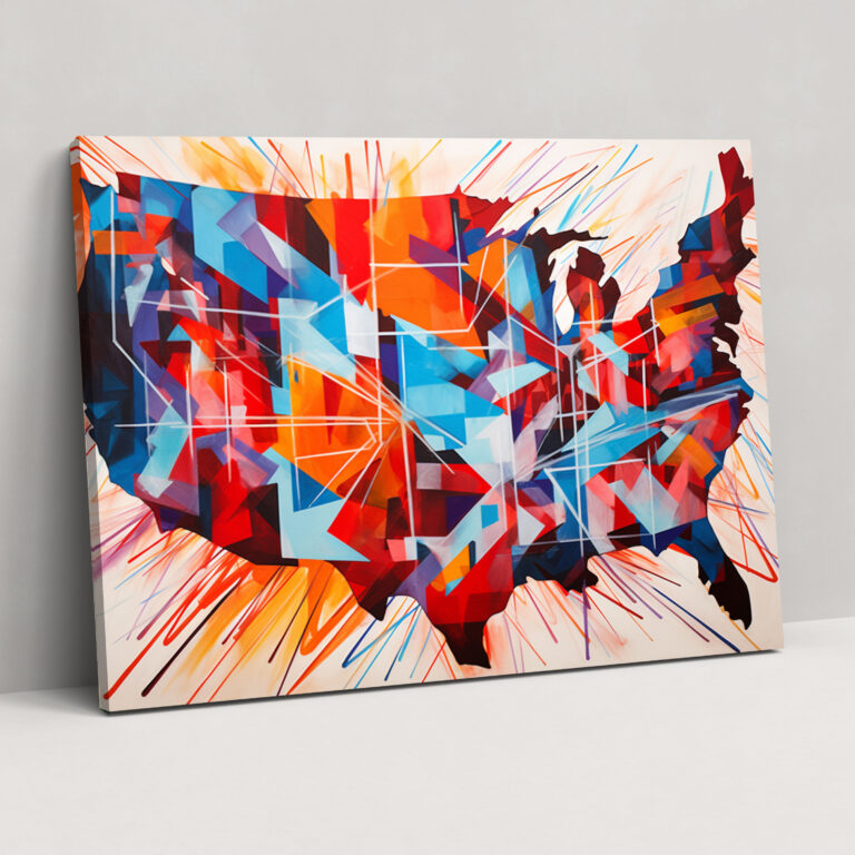 Wandkunst USA-Karte - Vereinigte Staaten von Amerika Karte Wanddekoration Wandkunst