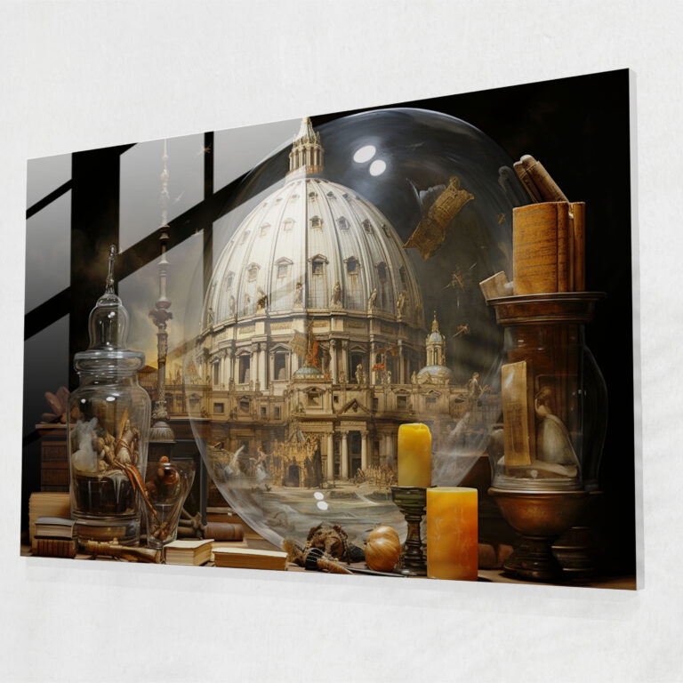 Vatikanische Bibliothek Glas Kunst - Vatikan Glasbild Moderne Kunst Glas Wandkunst