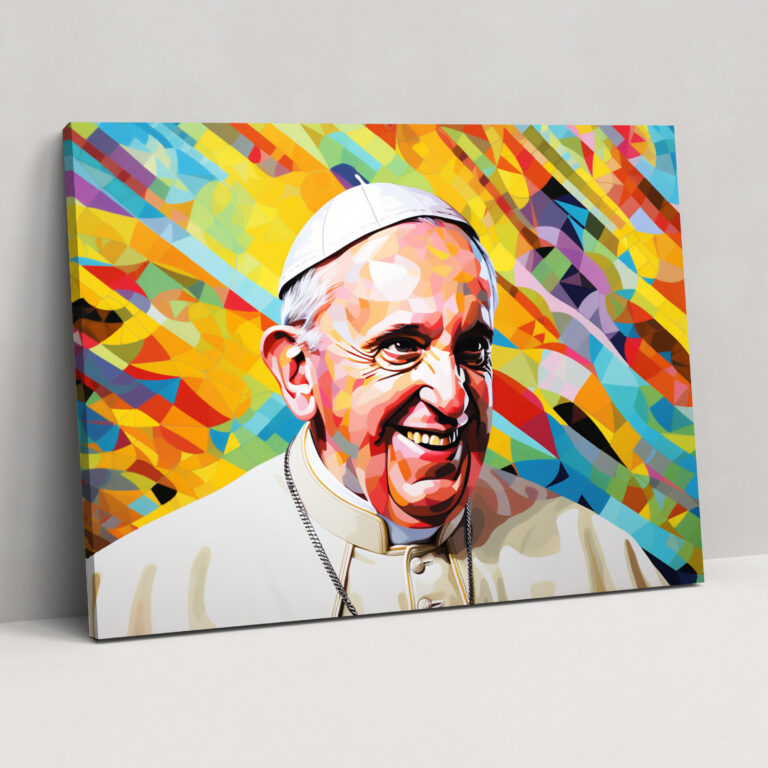 Vatikan Pop Art Leinwandbild - Vatikan Leinwand lebendige Farben