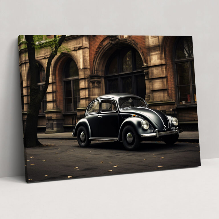 Vintage VW Käfer Wanddekoration - Leinwandbild Wandkunst