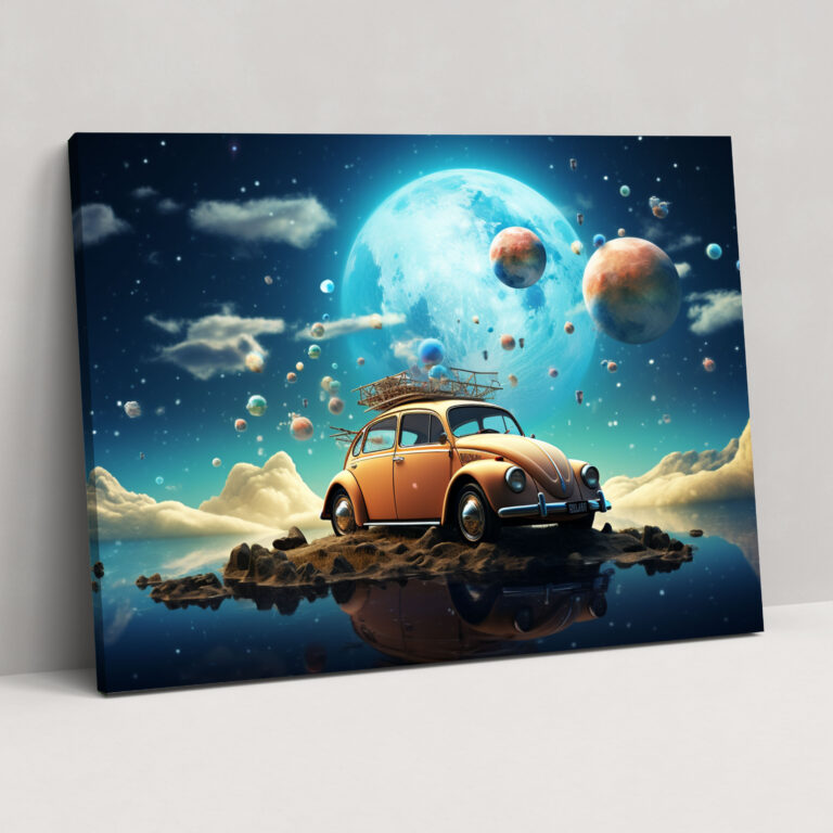 Volkswagen Beetle Leinwandbild - Volkswagen Beetle Fantasie Verspieltheit Wanddekoration