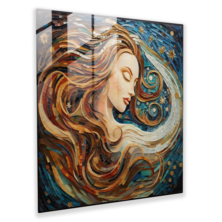 Glasbild Florale Schönheit - Frau Wohnkultur Schönheit