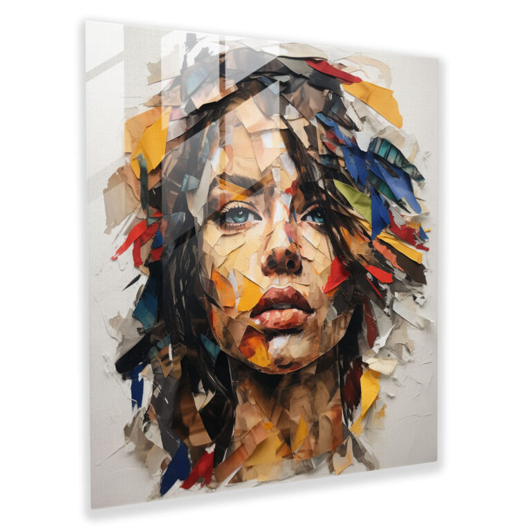 Glasbild - Frauen-Collage - Weiblichkeit Kraft Stärke - Glas Wandkunst