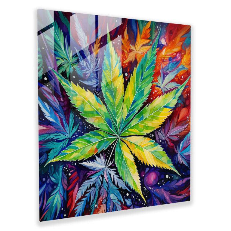 Weed Dreams Glasbild - Wanddekoration Wohnkultur Glas Wandkunst