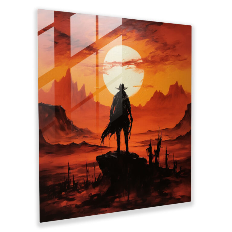 Furchtloser Cowboy Glasbild - Grenzfeuer