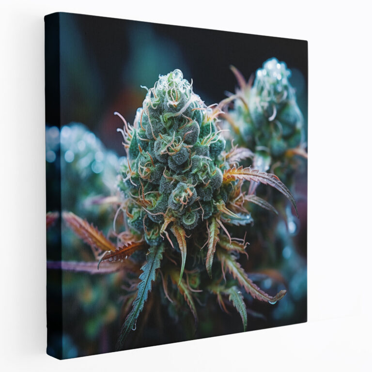 Weed Leinwandbild - Faszinierende kristallisierte Knospen - Wanddekoration kristallisierte Marihuana-Knospen