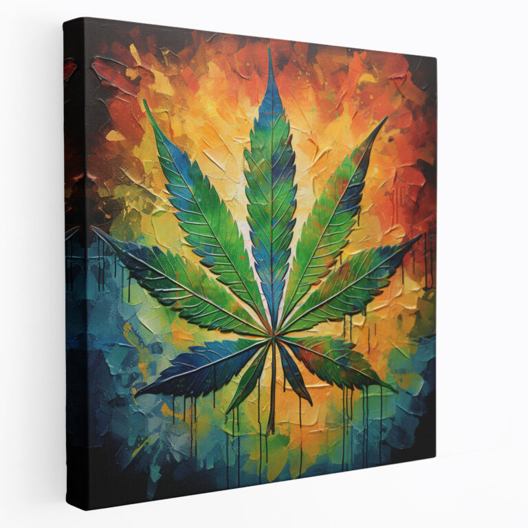 Weed Wandkunst - Dynamische Fusion - Leinwand Moderne Kunst Digitales Design