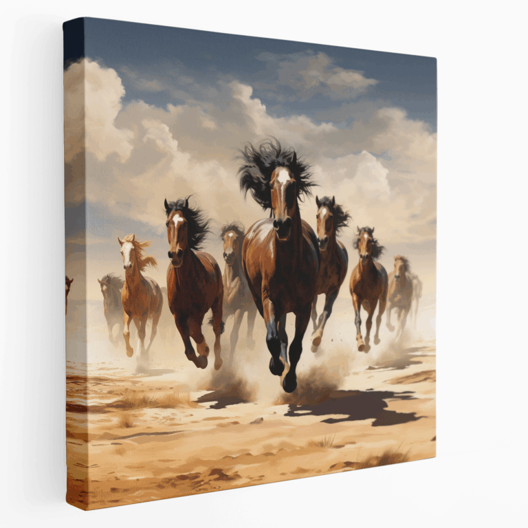 Lebendiges Pferde Stampede Leinwandbild
