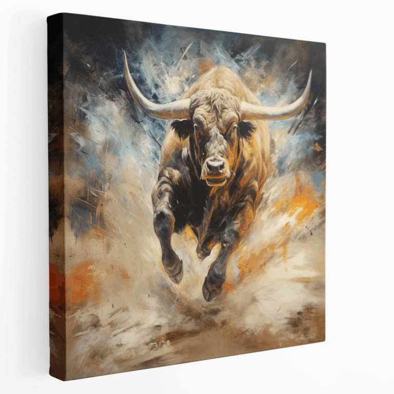 Wildes Stier-Leinwandbild