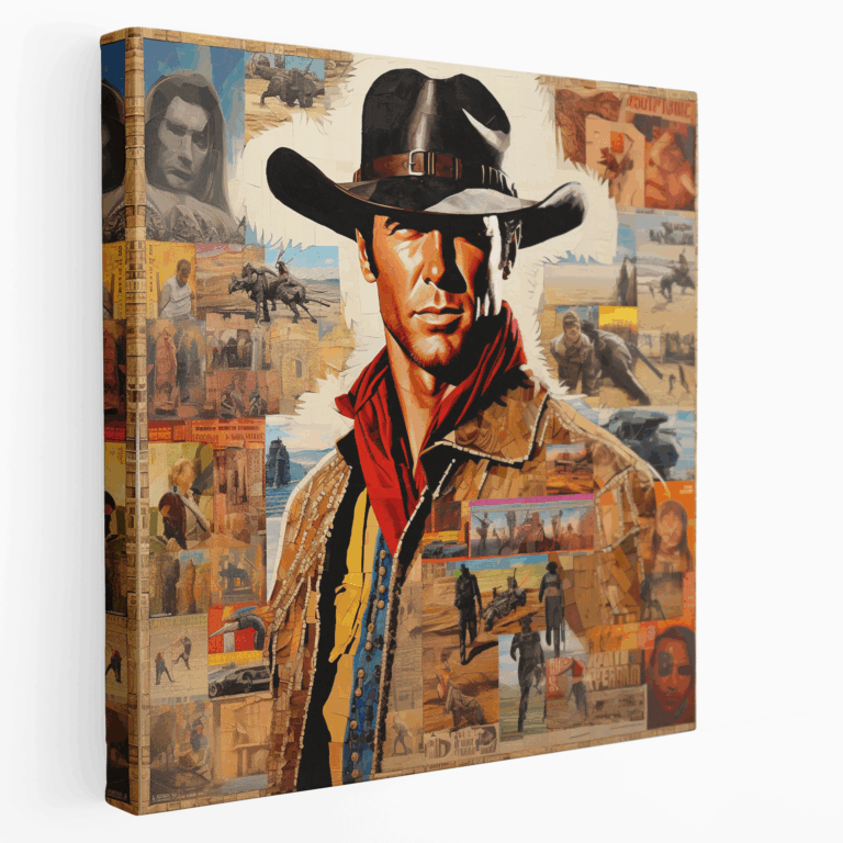 Western Film Mosaik Leinwandbild