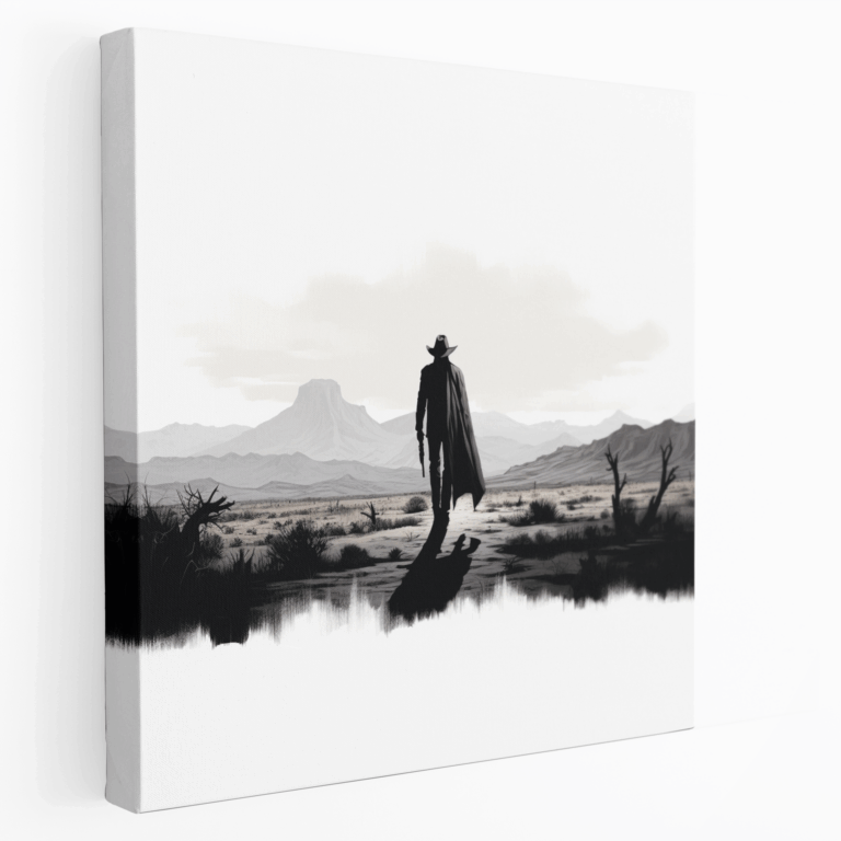 Klassisches Cowboy-Silhouetten-Leinwandbild