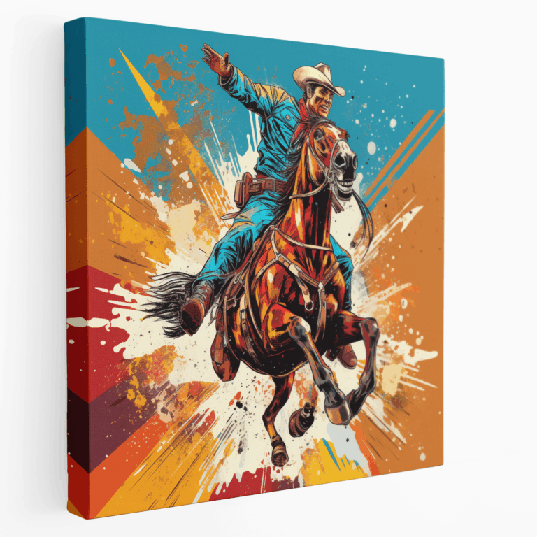 Comic Cowboy Abenteuer Leinwandbild