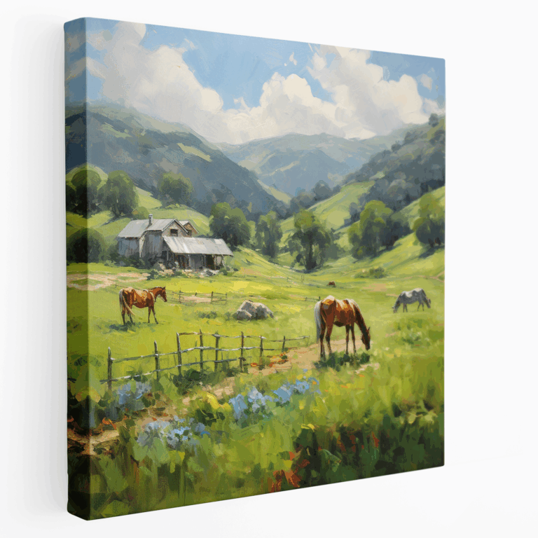 Idyllische Ranch Landschaft Leinwandbild