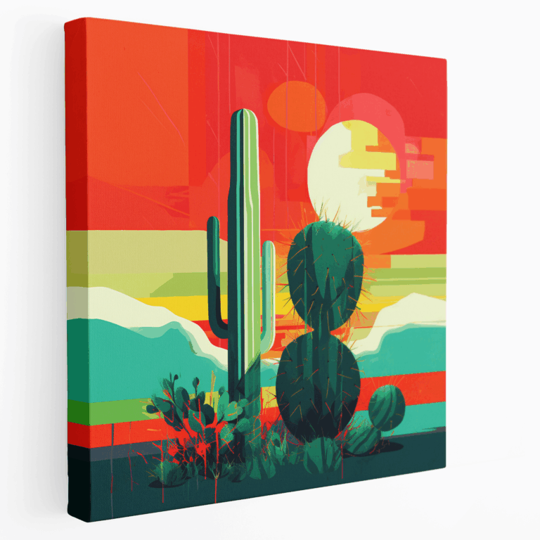 Geometrisches Kaktus Leinwandbild
