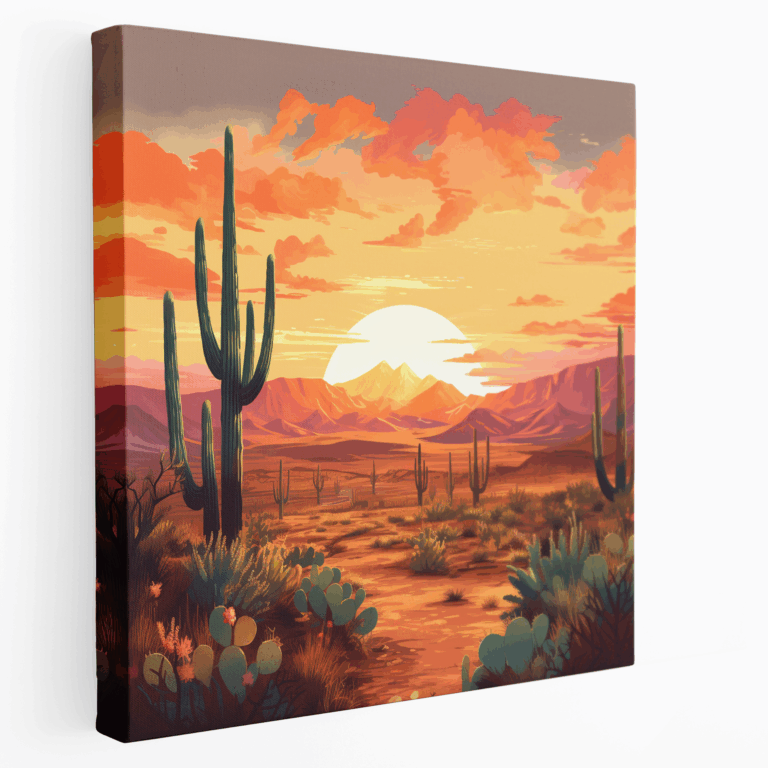 Leinwandbild Wüsten-Sonnenuntergangs-Serenade
