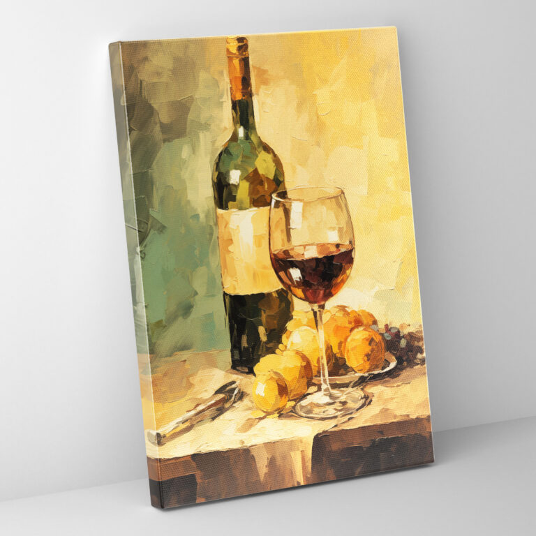 Wein Leinwandbild - Impressionistisches Stillleben - Wein Wohndekoration