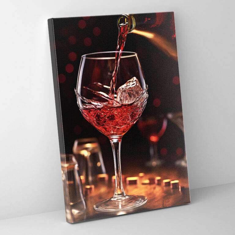 Wein Wandkunst - Fotorealistischer Ausschank - Wein Leinwandbild in hoher Qualität Leinwand Wandkunst Fotorealistischer Ausschank Leinwandbild