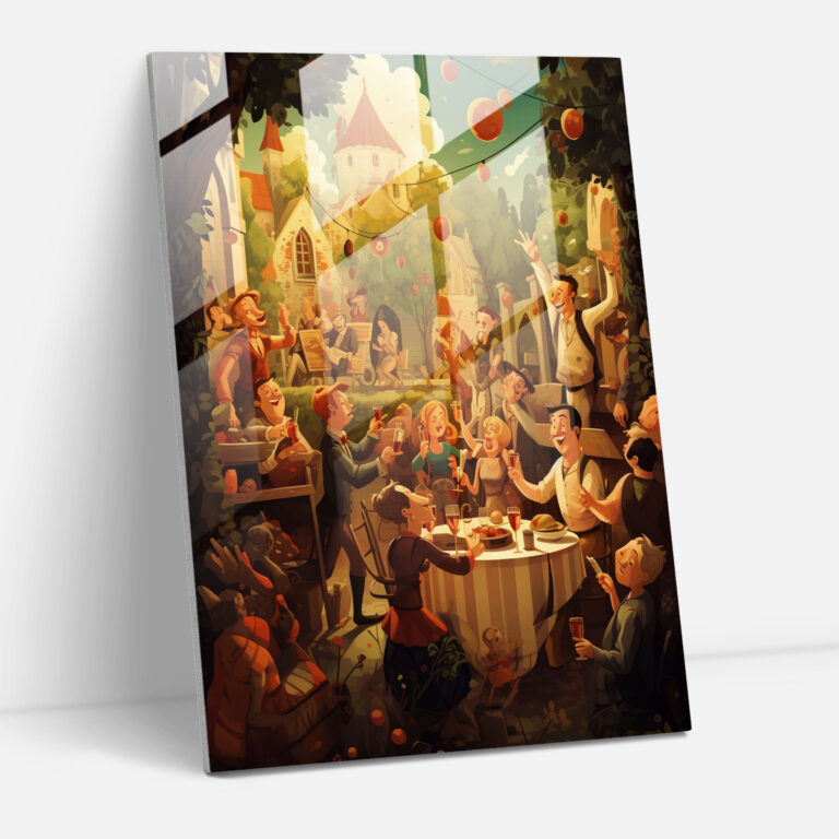 Weinglas Wandkunst - Verspielte Weinverkostung - Wein Moderne Kunst Animiert Glaswandkunst
