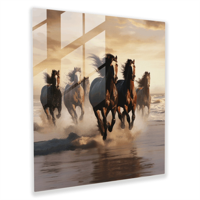 Dynamisches Equus Glaswandbild