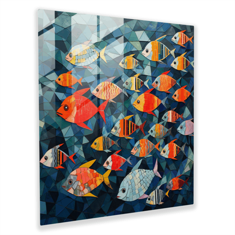 Maritimes Kaleidoskop Glas Wandkunst