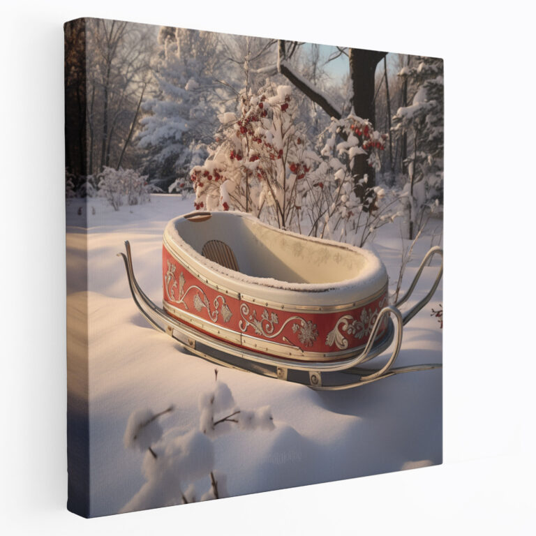 Winter Schlitten Leinwandbild