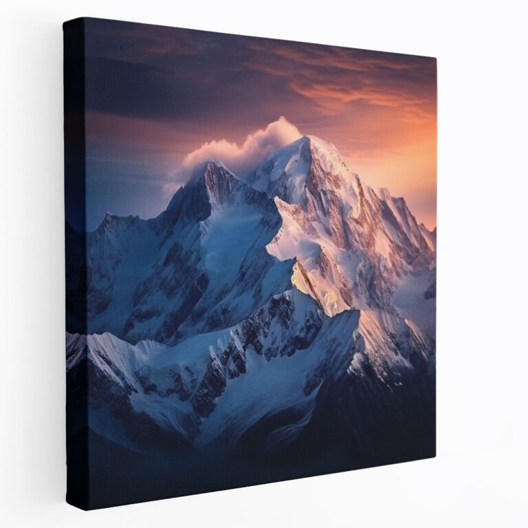 Winter Berglandschaft Leinwandbild - Winter Fotografie Dekoration für Zuhause Schneebedeckt